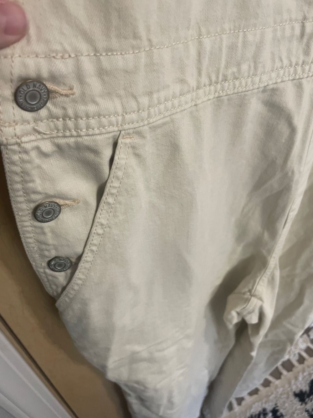 Old Navy Cream Cotton Baggy Overalls 18 NWT - Picture 7 of 9
